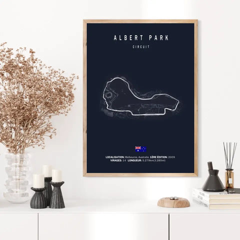 Affiche ou Tableau du Circuit de Formule 1 Albert Park à Melbourne