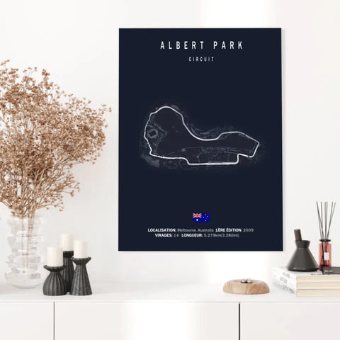Affiche ou Tableau du Circuit de Formule 1 Albert Park à Melbourne