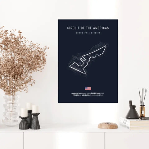 Affiche ou Tableau du Circuit Of The Americas de Formule 1 à Austin USA