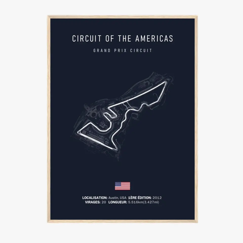 Affiche ou Tableau du Circuit Of The Americas de Formule 1 à Austin USA