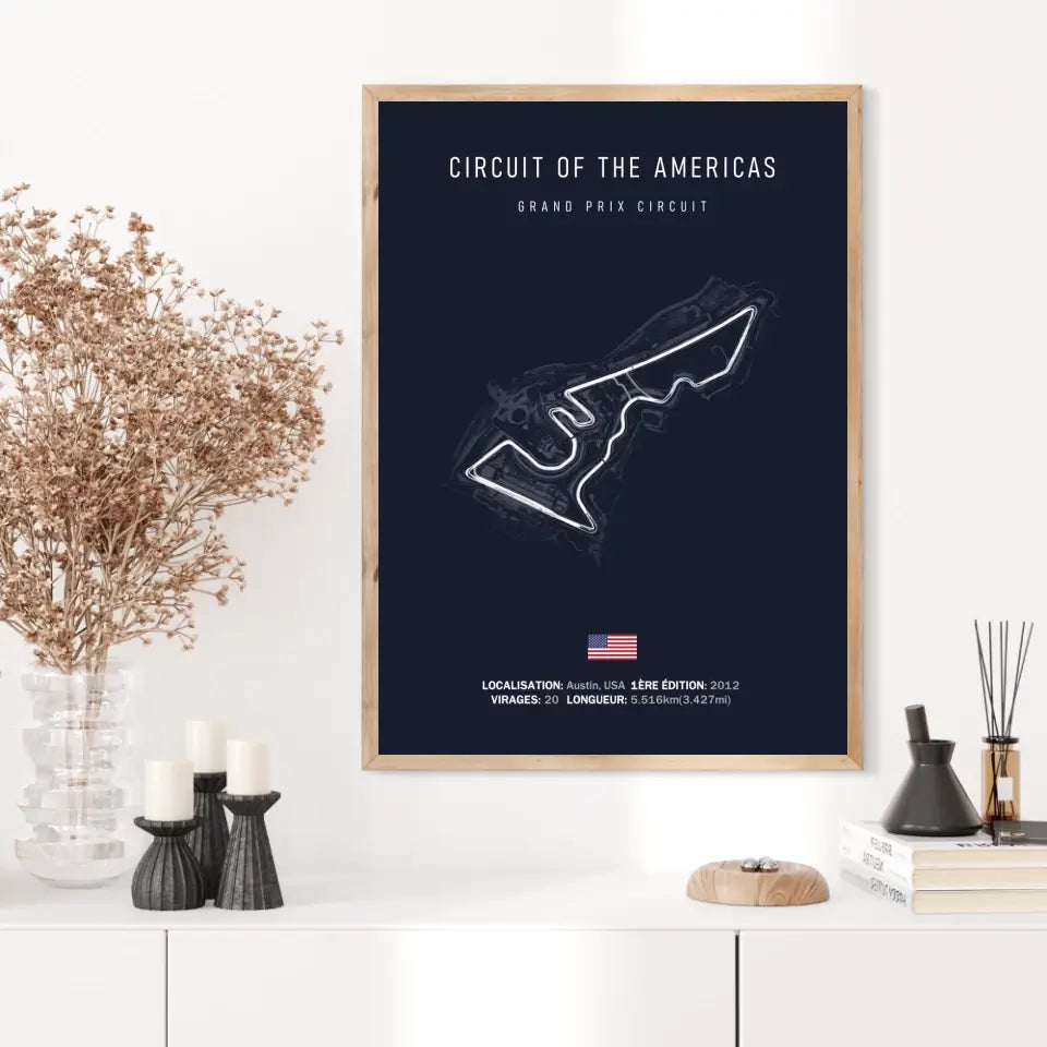 Affiche ou Tableau du Circuit Of The Americas de Formule 1 à Austin USA
