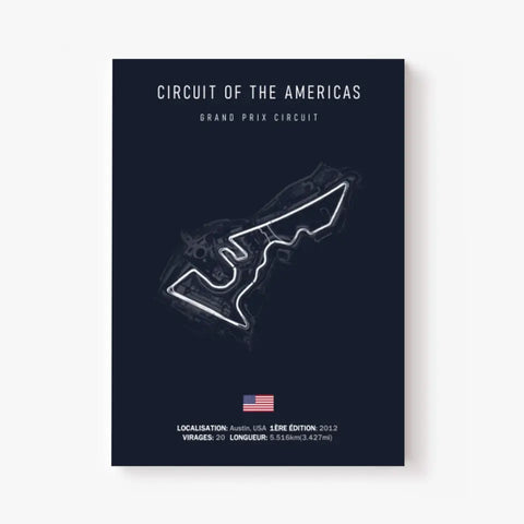 Affiche ou Tableau du Circuit Of The Americas de Formule 1 à Austin USA