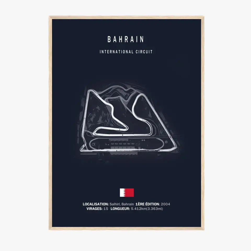 Affiche ou Tableau du Circuit de Formule 1 à Bahrain
