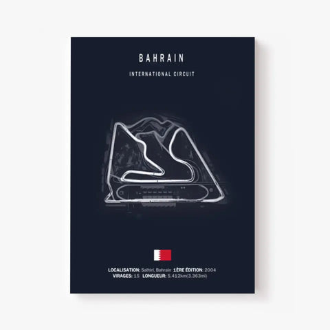 Affiche ou Tableau du Circuit de Formule 1 à Bahrain