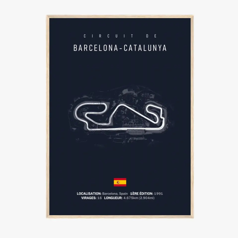 Affiche ou Tableau du Circuit de Formule 1 à Barcelone Espagne