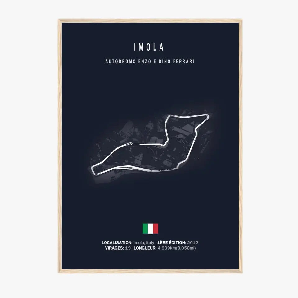 Affiche ou Tableau du Circuit de Formule 1 Autodromo Enzo e Dino Ferrari à Imola en Italie