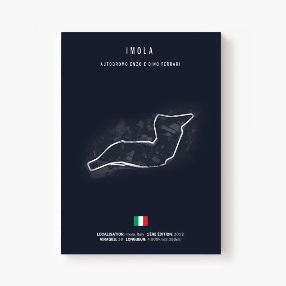 Affiche ou Tableau du Circuit de Formule 1 Autodromo Enzo e Dino Ferrari à Imola en Italie