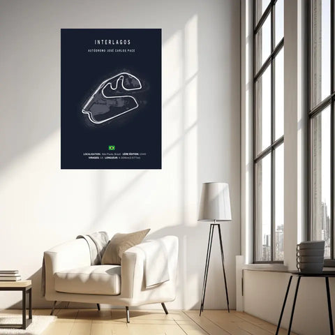 Affiche ou Tableau du Circuit de Formule 1 Autódromo José Carlos Pace Interlagos Brésil