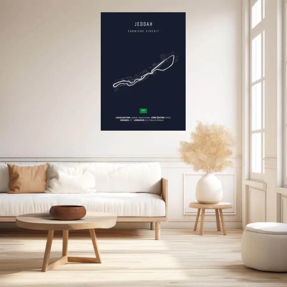 Affiche ou Tableau du Circuit de Formule 1 Corniche Circuit à Jeddah en Arabie Saoudite