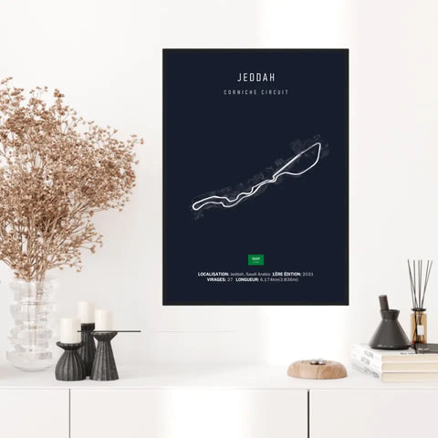 Affiche ou Tableau du Circuit de Formule 1 Corniche Circuit à Jeddah en Arabie Saoudite