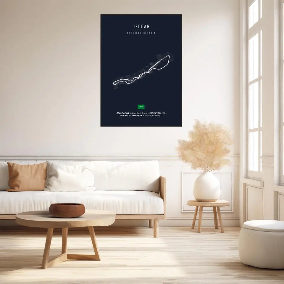Affiche ou Tableau du Circuit de Formule 1 Corniche Circuit à Jeddah en Arabie Saoudite