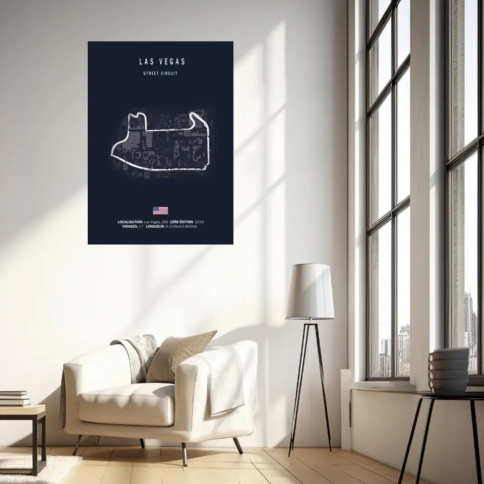 Affiche ou Tableau du Circuit de Formule 1 de Las Vegas Street Circuit USA