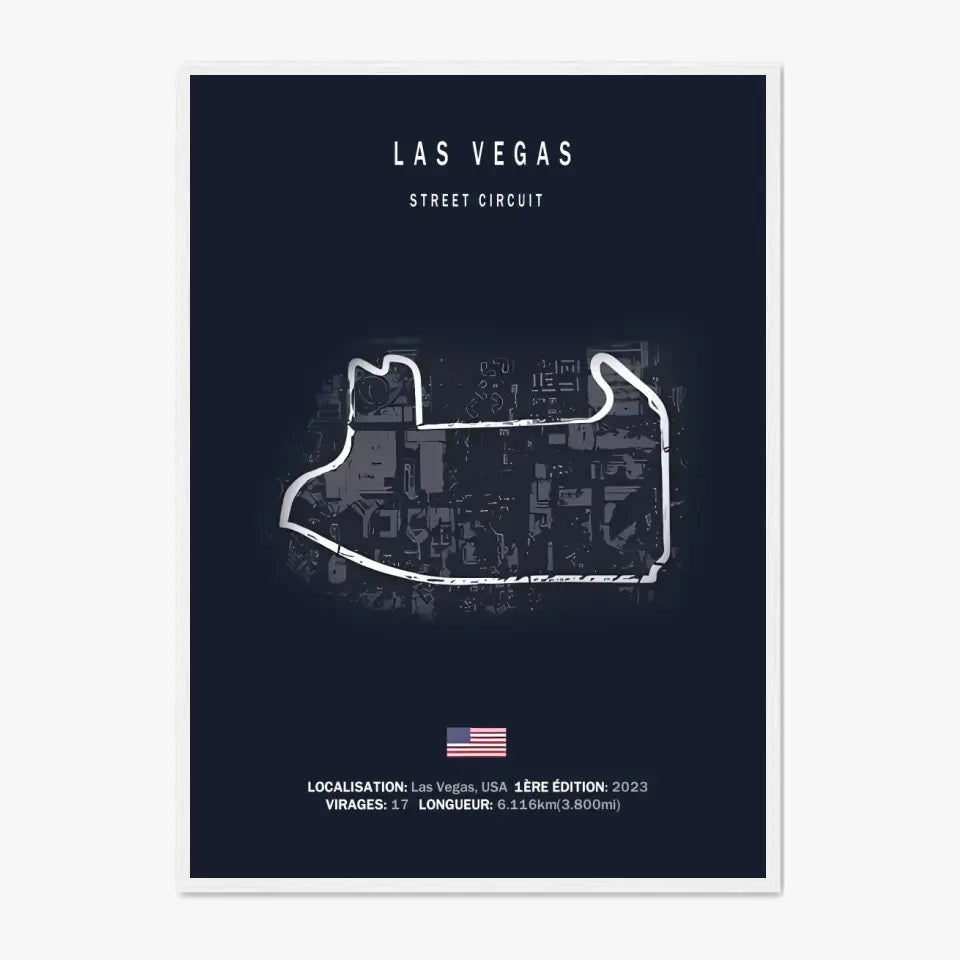 Affiche ou Tableau du Circuit de Formule 1 de Las Vegas Street Circuit USA