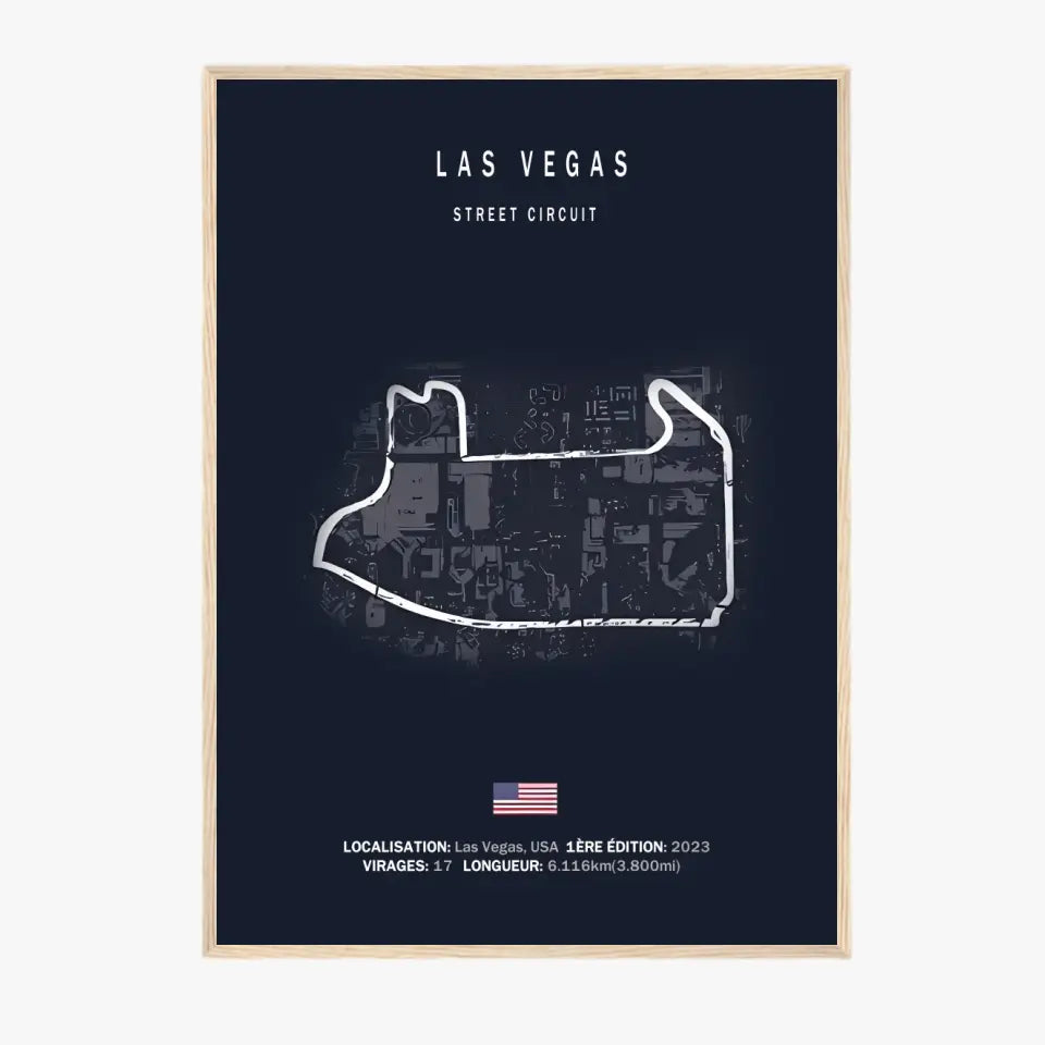 Affiche ou Tableau du Circuit de Formule 1 de Las Vegas Street Circuit USA