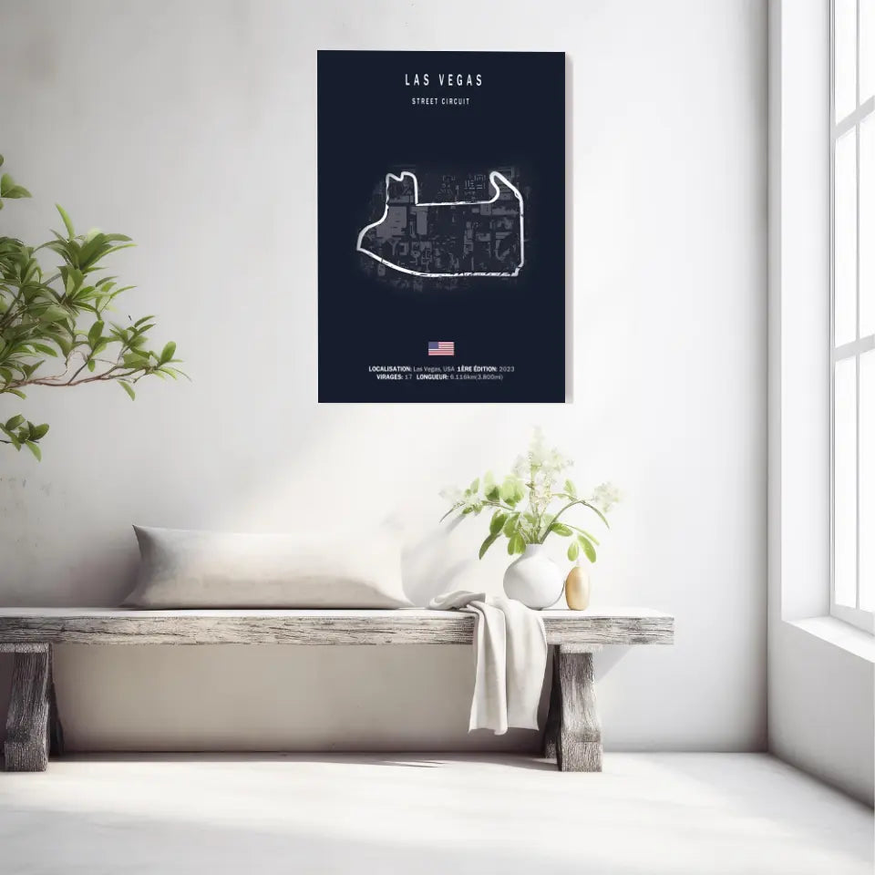 Affiche ou Tableau du Circuit de Formule 1 de Las Vegas Street Circuit USA