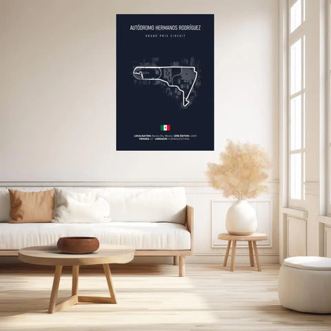 Affiche ou Tableau du Circuit de Formule 1 Autódromo Hermanos Rodríguez au Mexique