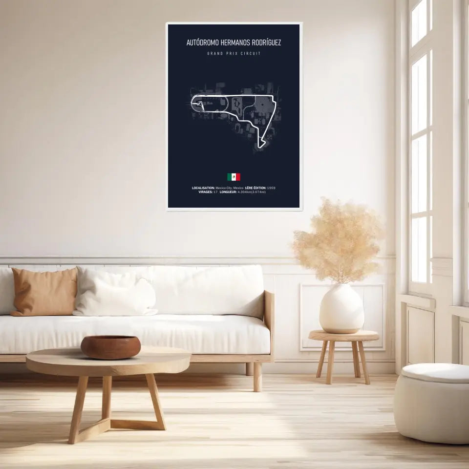 Affiche ou Tableau du Circuit de Formule 1 Autódromo Hermanos Rodríguez au Mexique