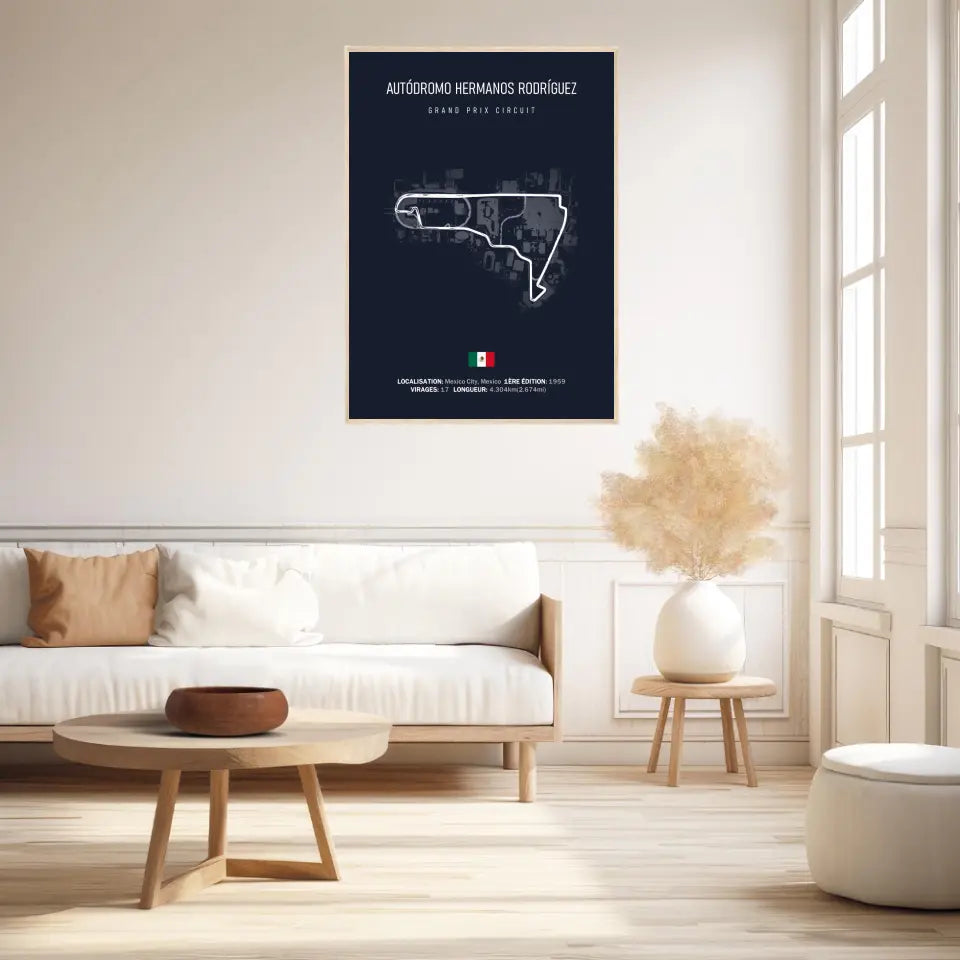 Affiche ou Tableau du Circuit de Formule 1 Autódromo Hermanos Rodríguez au Mexique