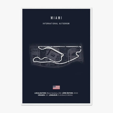 Affiche ou Tableau du Circuit de Formule 1 International Autodrom à Miami USA