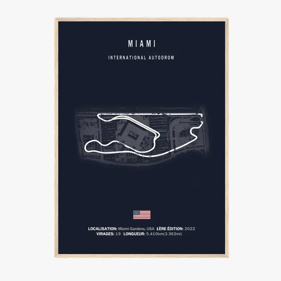 Affiche ou Tableau du Circuit de Formule 1 International Autodrom à Miami USA