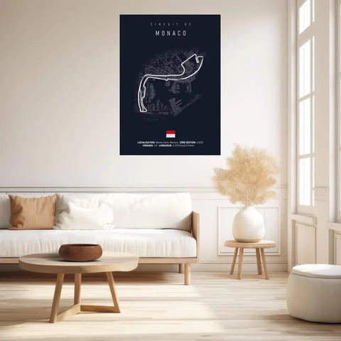 Affiche ou Tableau du Circuit de Formule 1 de Monaco à Monte Carlo