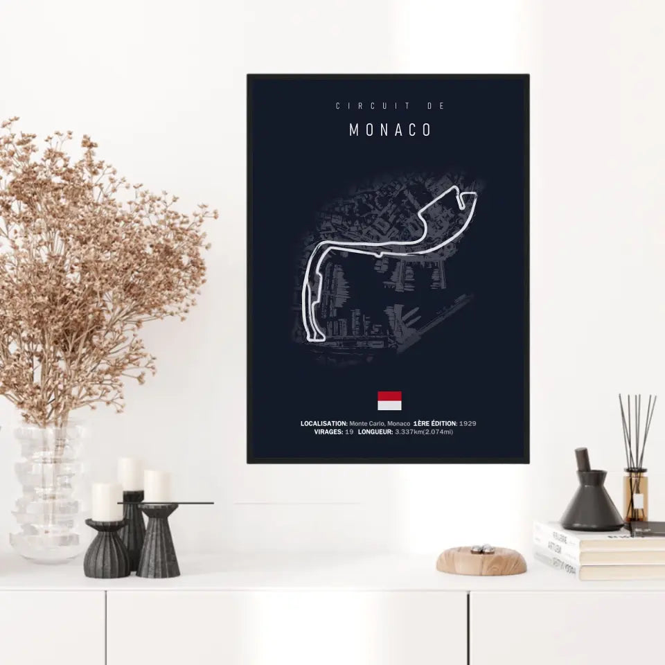 Affiche ou Tableau du Circuit de Formule 1 de Monaco à Monte Carlo