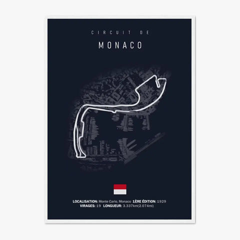 Affiche ou Tableau du Circuit de Formule 1 de Monaco à Monte Carlo