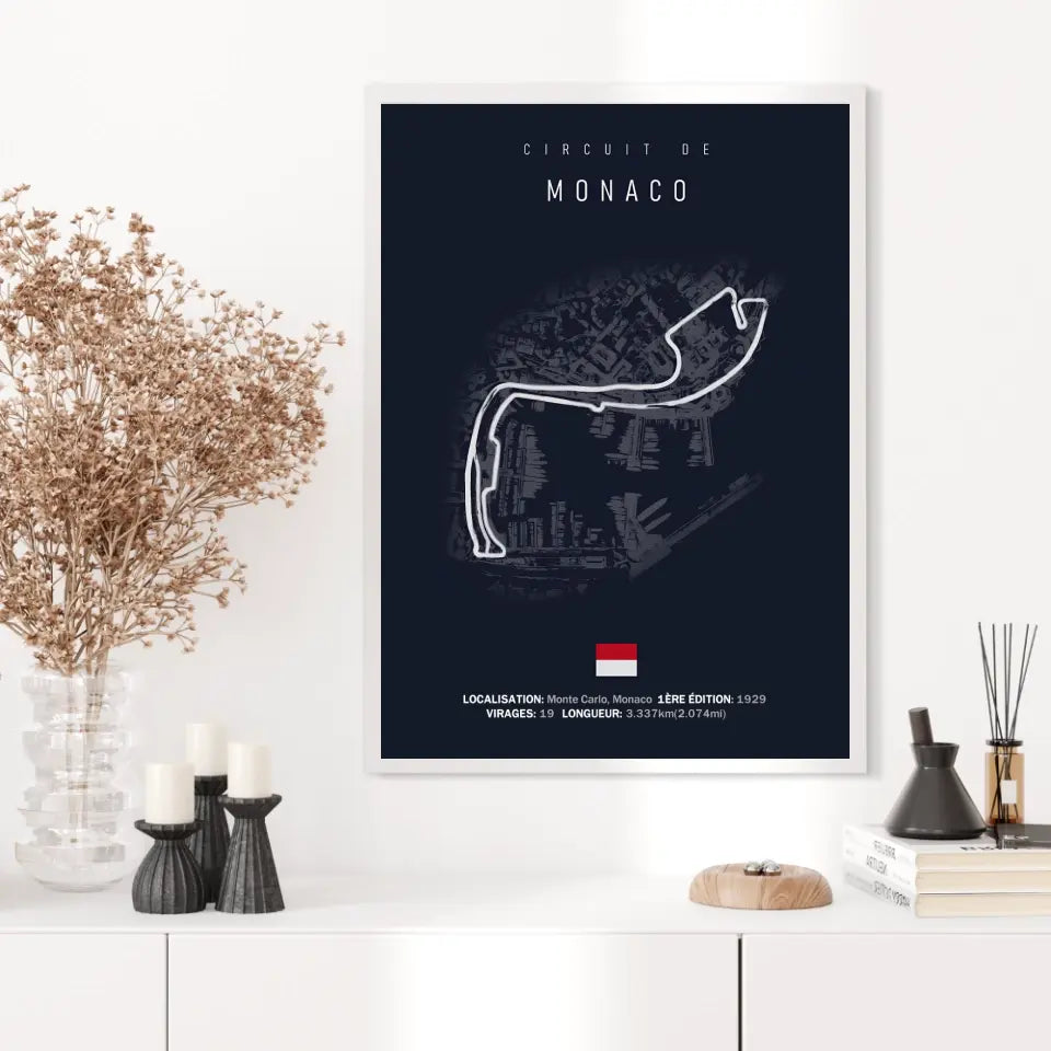 Affiche ou Tableau du Circuit de Formule 1 de Monaco à Monte Carlo