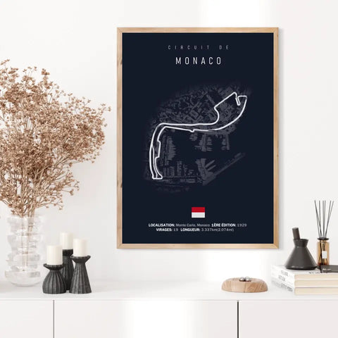 Affiche ou Tableau du Circuit de Formule 1 de Monaco à Monte Carlo