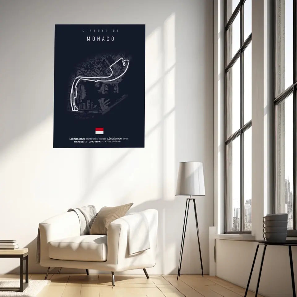 Affiche ou Tableau du Circuit de Formule 1 de Monaco à Monte Carlo