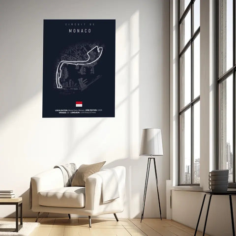 Affiche ou Tableau du Circuit de Formule 1 de Monaco à Monte Carlo