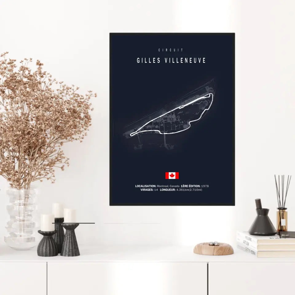Affiche ou Tableau du Circuit de Formule 1 Gilles Villeneuve Montréal Canada