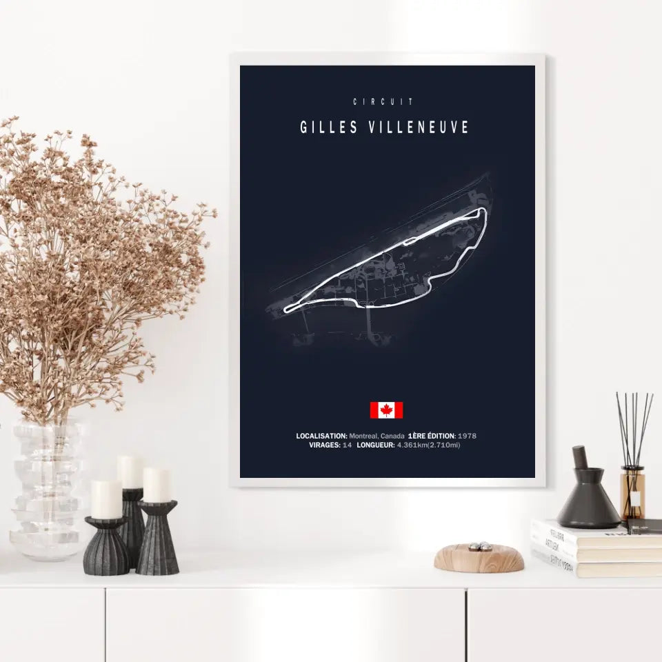 Affiche ou Tableau du Circuit de Formule 1 Gilles Villeneuve Montréal Canada