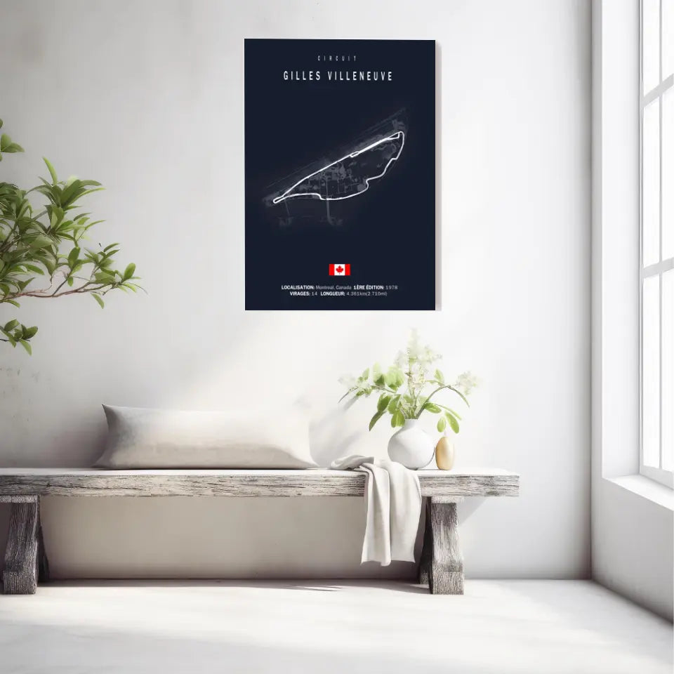 Affiche ou Tableau du Circuit de Formule 1 Gilles Villeneuve Montréal Canada