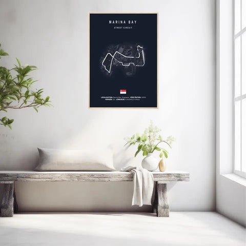 Affiche ou Tableau du Circuit de Formule 1 Marina Bay Singapour