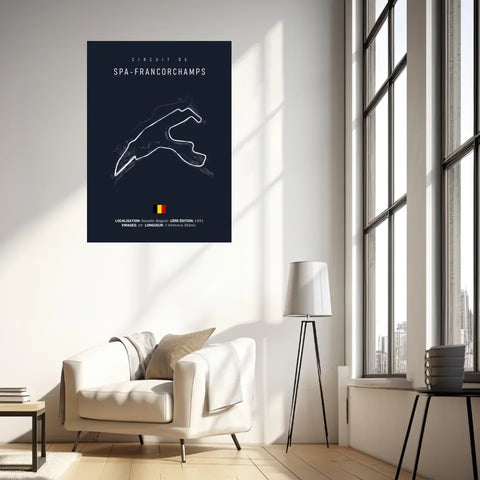 Affiche ou Tableau du Circuit de Formule 1 SPA Francorchamps Belgique