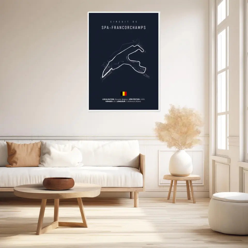 Affiche ou Tableau du Circuit de Formule 1 SPA Francorchamps Belgique