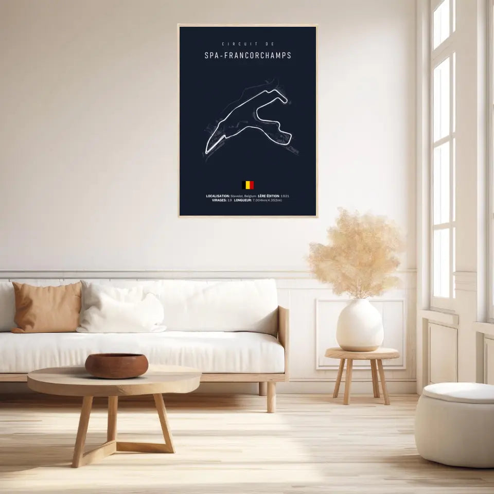 Affiche ou Tableau du Circuit de Formule 1 SPA Francorchamps Belgique