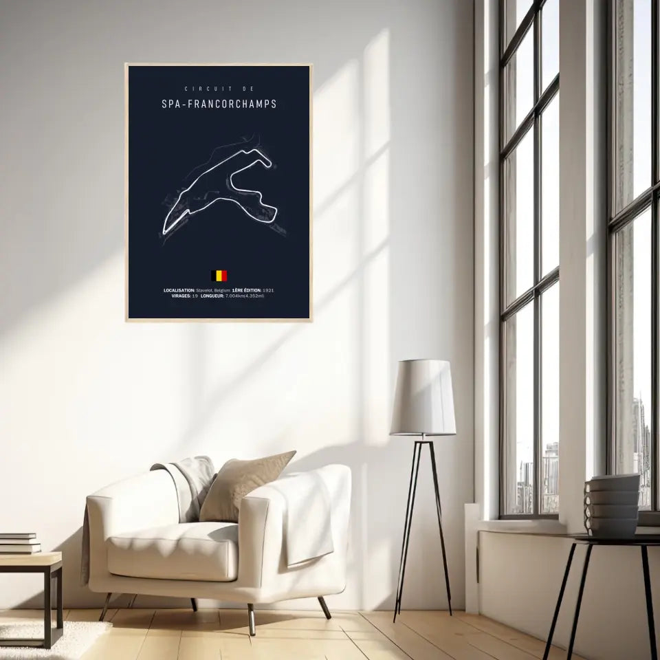 Affiche ou Tableau du Circuit de Formule 1 SPA Francorchamps Belgique