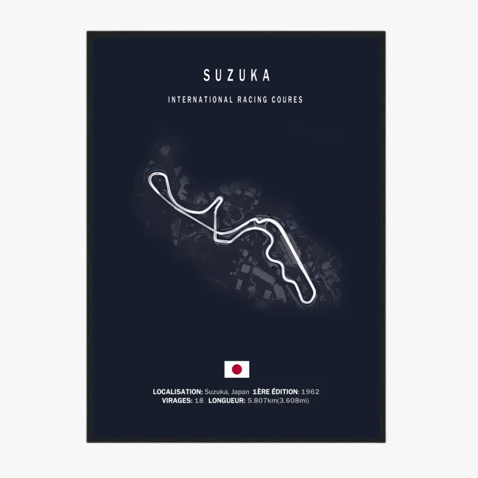 Affiche ou Tableau du Circuit de Formule 1 Suzuka International Racing Course au Japon