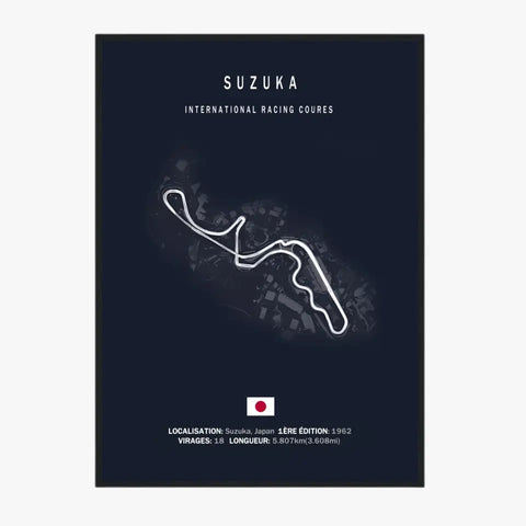 Affiche ou Tableau du Circuit de Formule 1 Suzuka International Racing Course au Japon