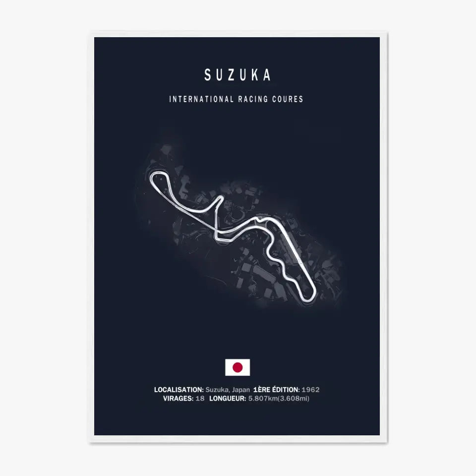 Affiche ou Tableau du Circuit de Formule 1 Suzuka International Racing Course au Japon