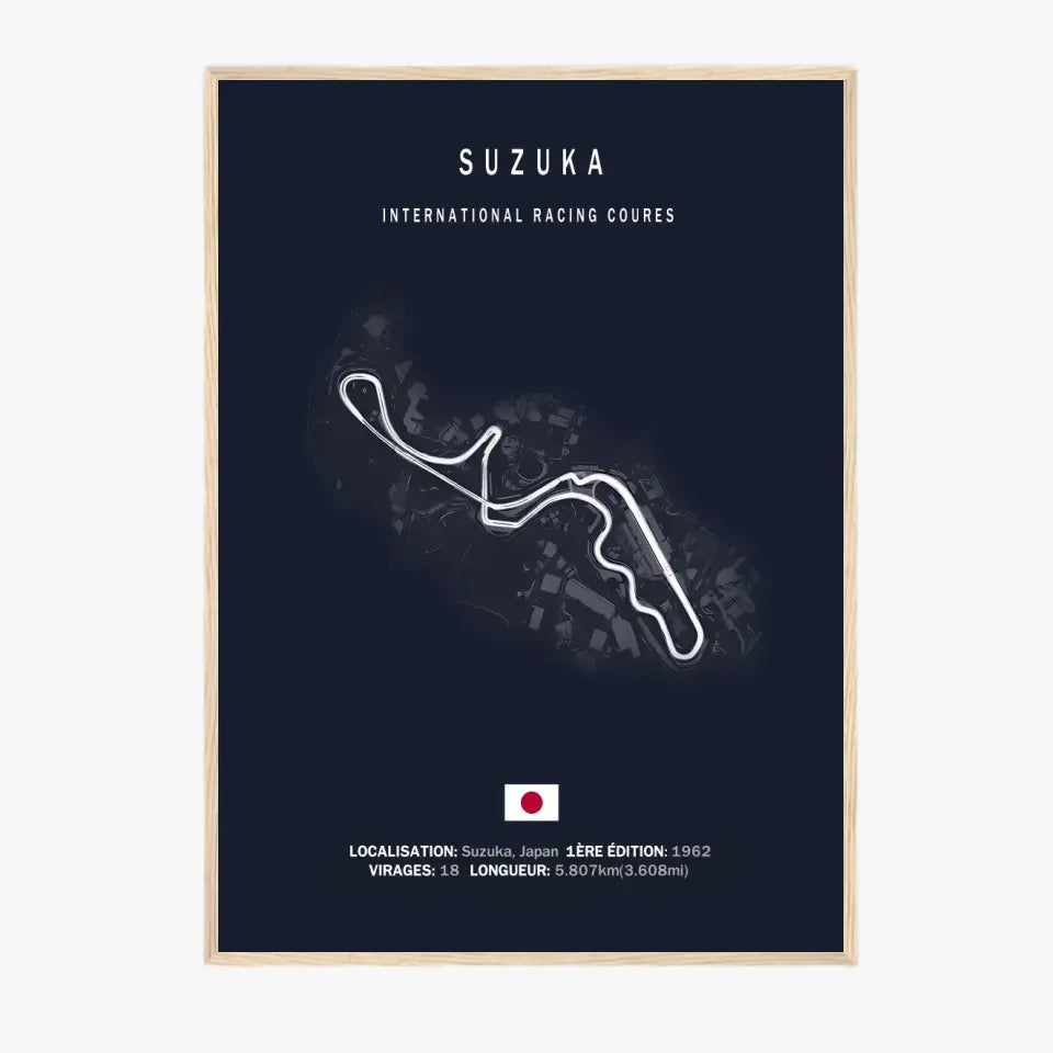 Affiche ou Tableau du Circuit de Formule 1 Suzuka International Racing Course au Japon