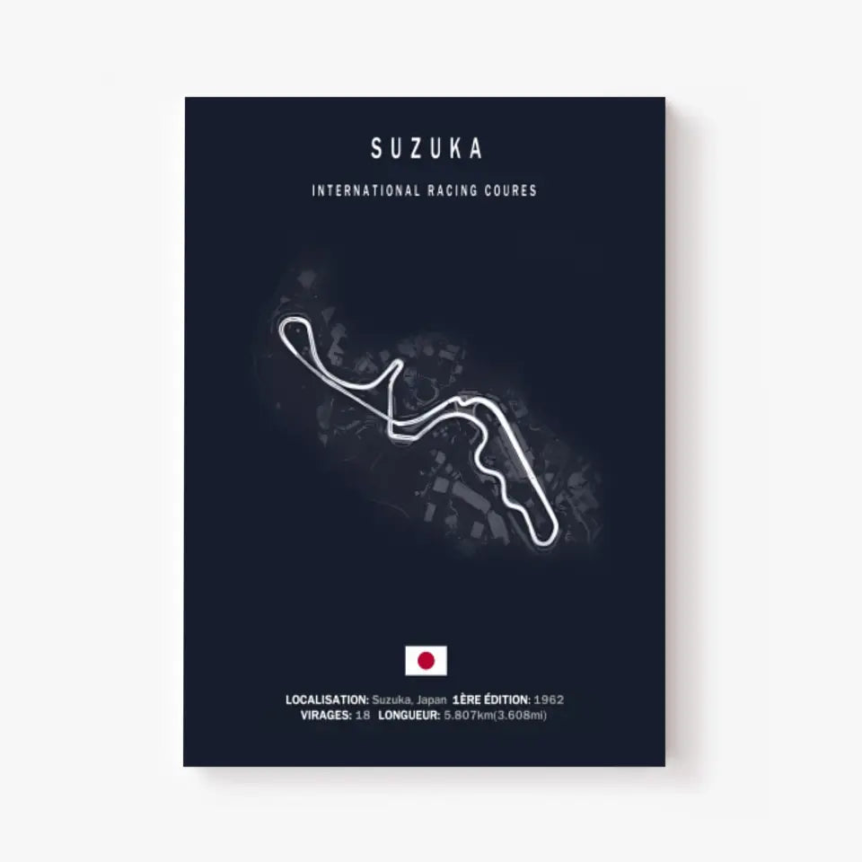 Affiche ou Tableau du Circuit de Formule 1 Suzuka International Racing Course au Japon