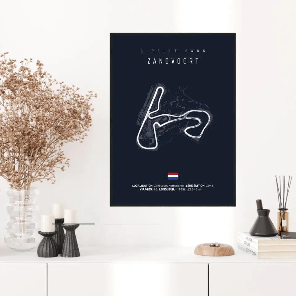 Affiche ou Tableau du Circuit de Formule 1  Zandvoort aux Pays-Bas