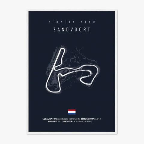 Affiche ou Tableau du Circuit de Formule 1  Zandvoort aux Pays-Bas
