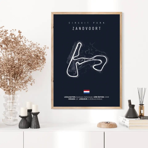 Affiche ou Tableau du Circuit de Formule 1  Zandvoort aux Pays-Bas