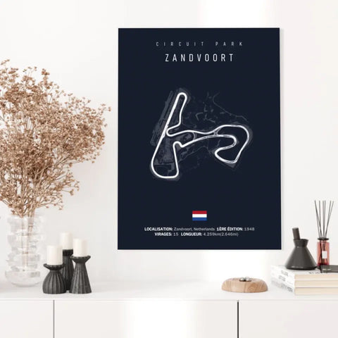 Affiche ou Tableau du Circuit de Formule 1  Zandvoort aux Pays-Bas