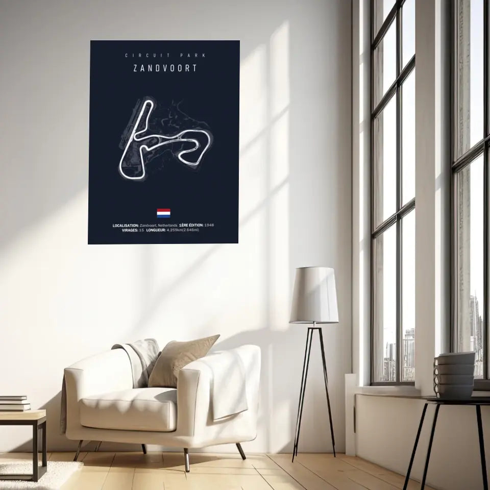 Affiche ou Tableau du Circuit de Formule 1  Zandvoort aux Pays-Bas