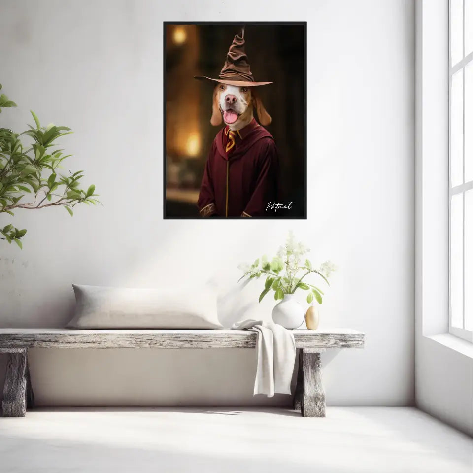 Tableau Personnalisé Portrait Animaux Sorcier Choixpeau